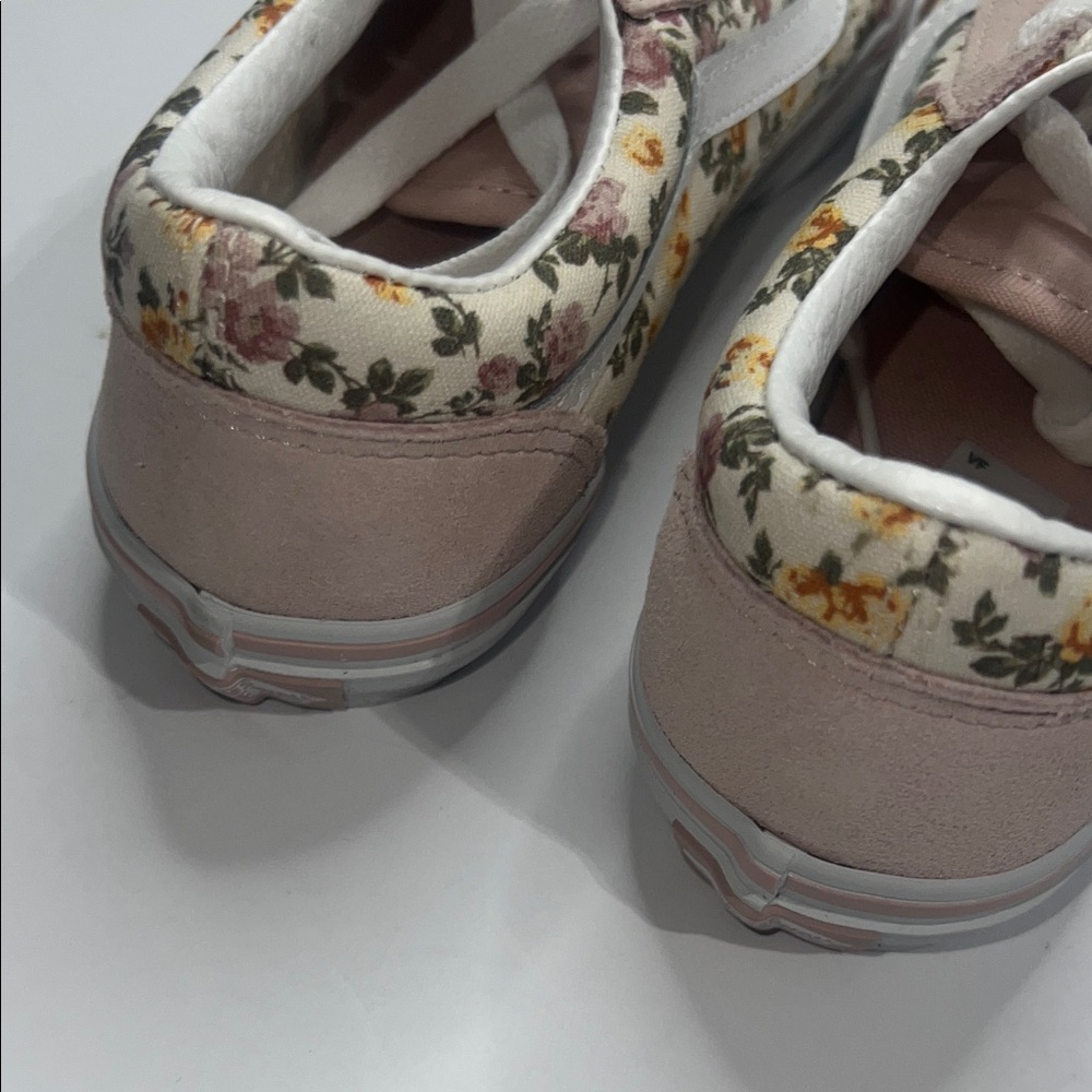 Vans Youth Blush and Floral Canvas Sneakers size 2.5 - Picture 5 of 9